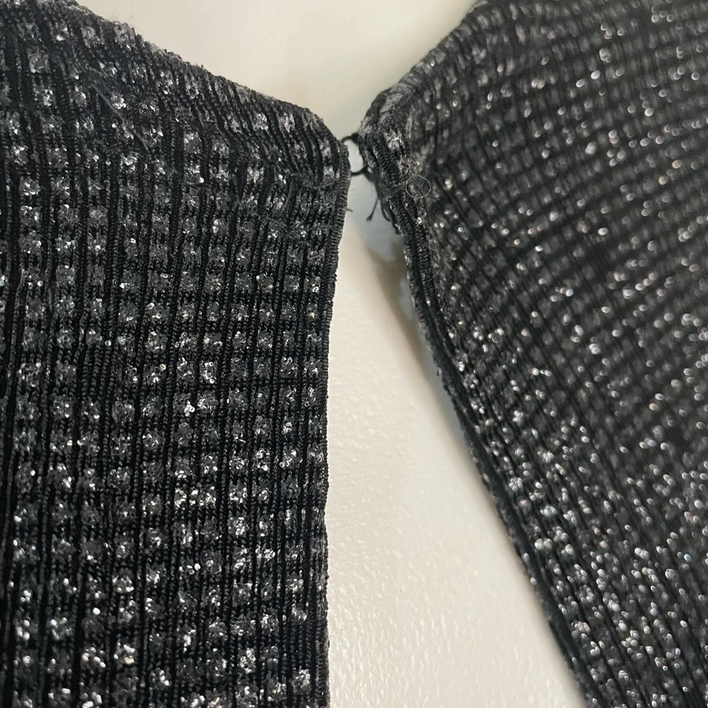 Softwear Petites by Mark Singer Sparkle Black Cardigan Top Womens Sm Petite Vtg - Picture 6 of 8